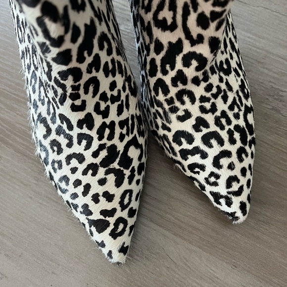 Marc Fisher Ltd. Fifily Snow Leopard Calf Hair Ankle Booties - Picture 7 of 11
